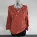 Rust Laced Up Sweater Long Sleeve
