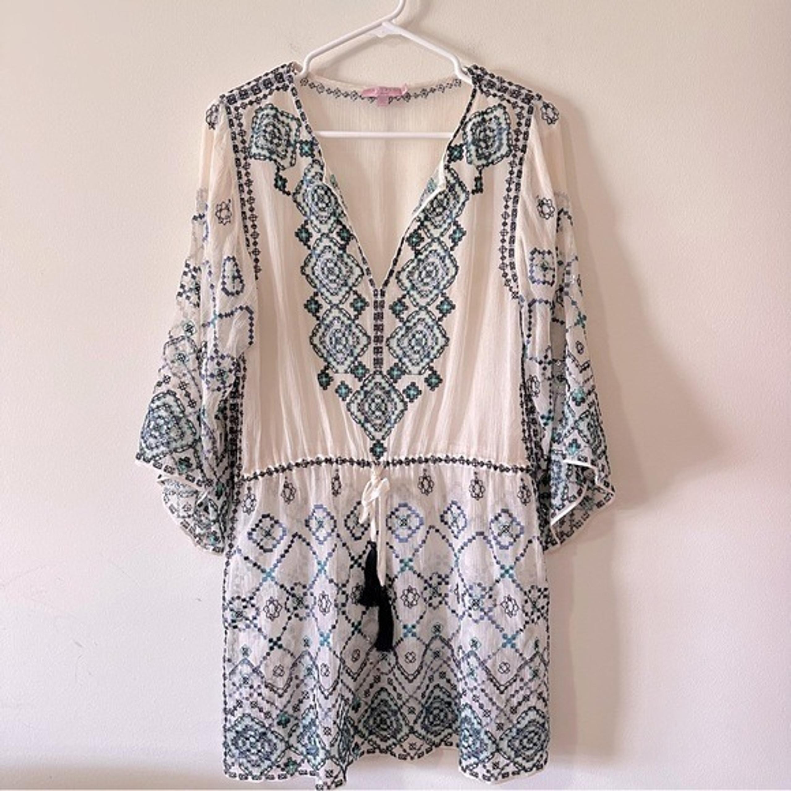 Calypso Silk Embroidered Cover Up