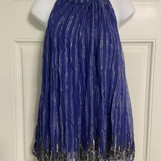 3- RANNI GILL Beaded Blue-Violet Halter Top