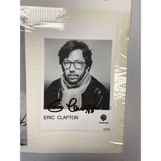 Eric Clapton Signed Warner Bros Promo Photo 9x11 1980s Black & White Vintage Col