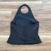 RARE Y2K Black Satin Style Halter Top US 4 UK 8 Laura Ashley