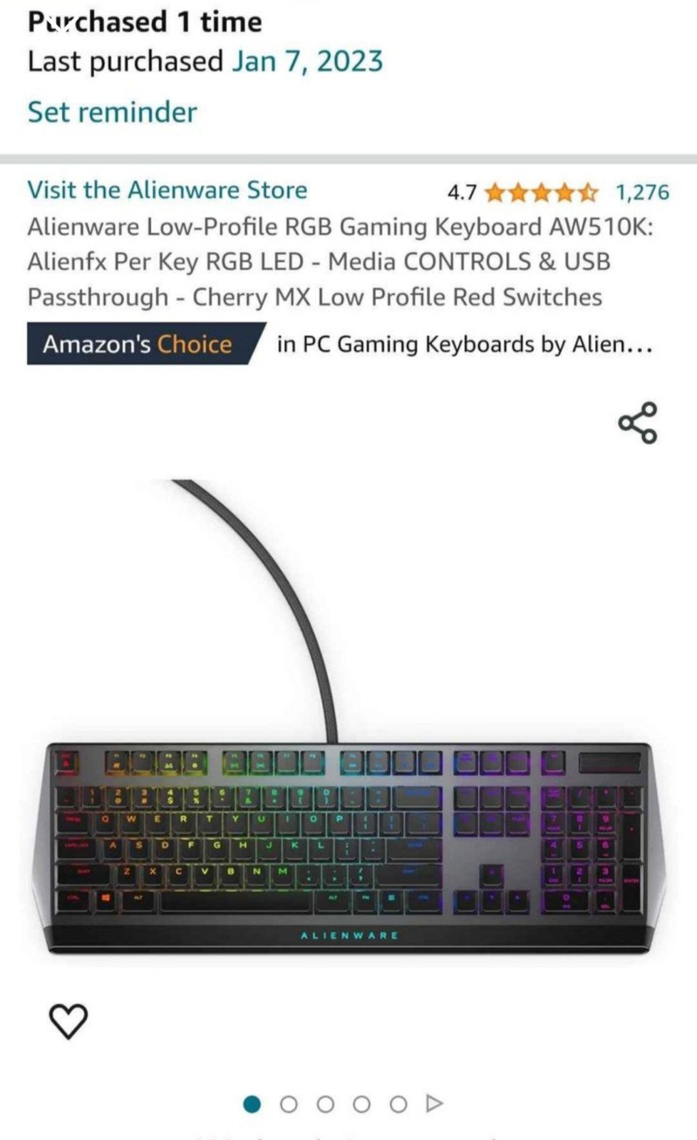 Alienware Low-Profile RGB Gaming Keyboard