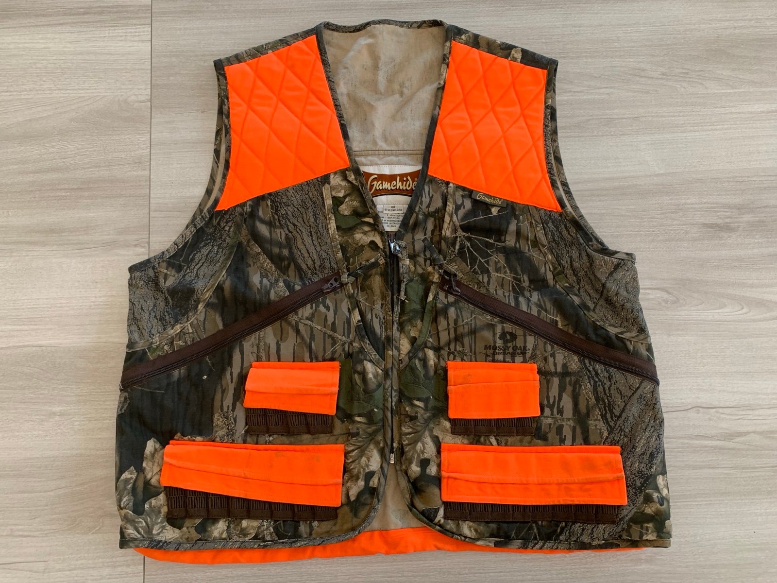 Gamehide Mossy Oak Break Up Hunting Vest Orange Camo Men’s Lg