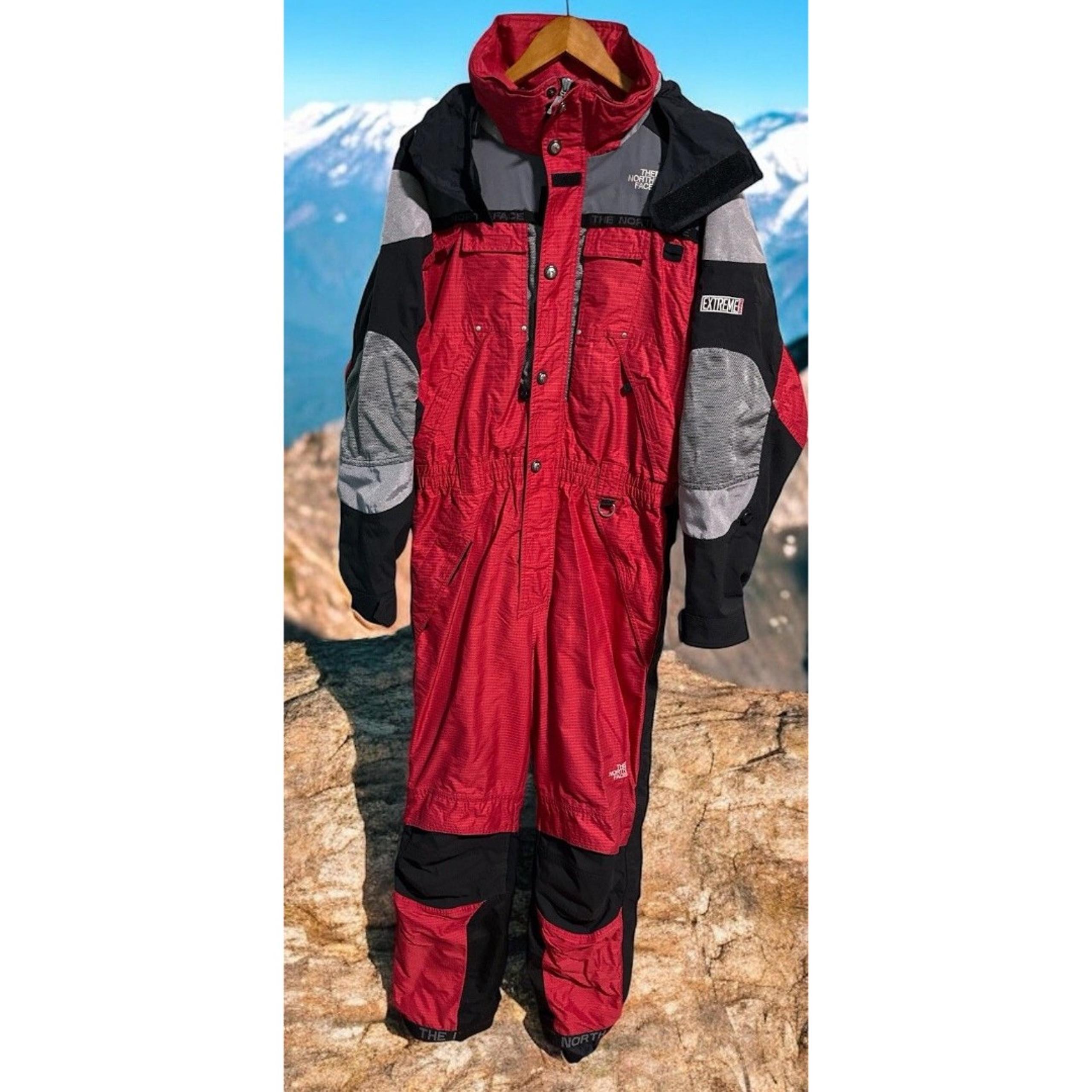 The North Face Ski Snow One Piece Suit Men’s Size Large Red Black **Read