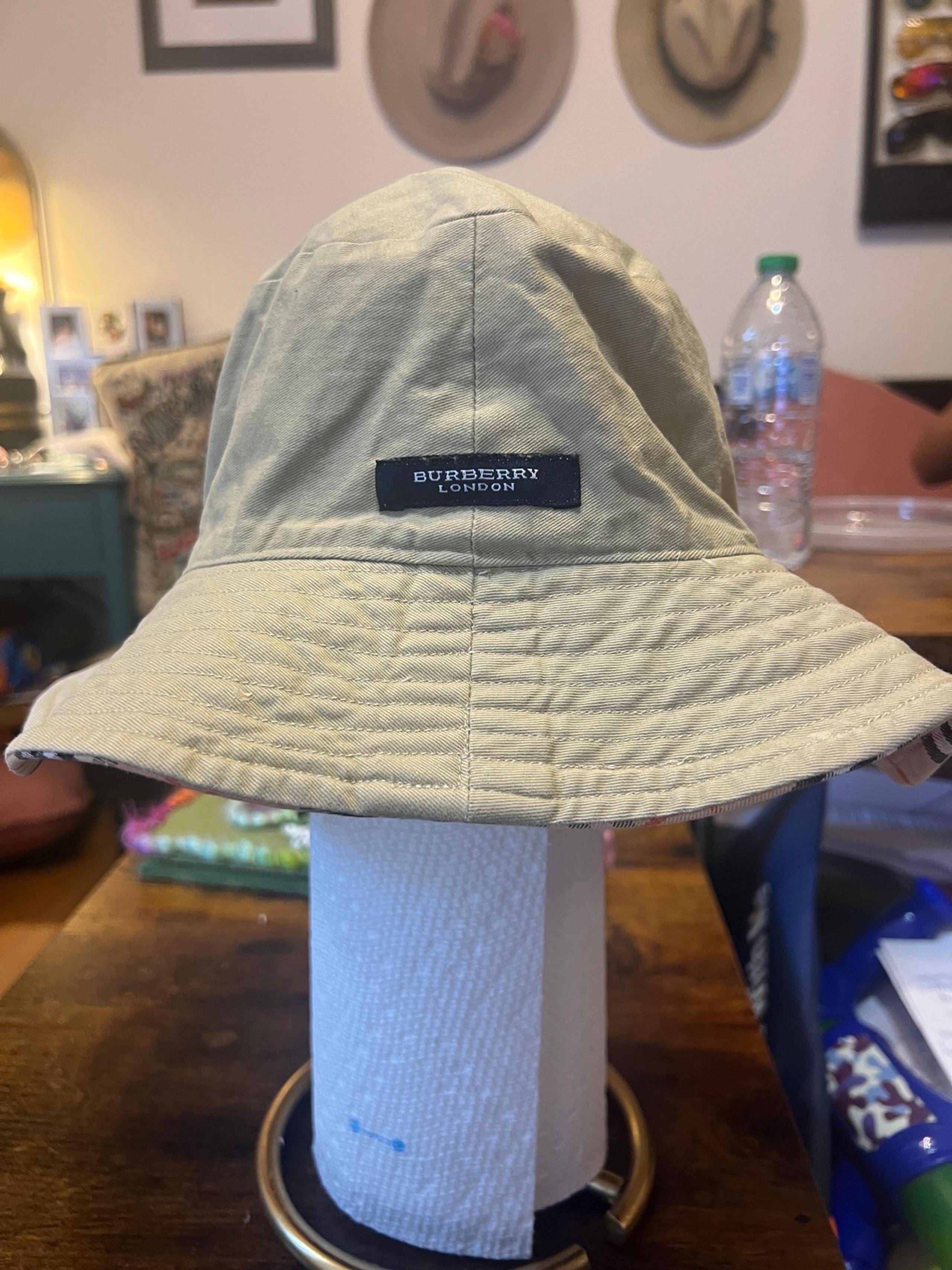 Women's -Style Bucket Hat vintage Trendy plaid bucket hat - Burberry
