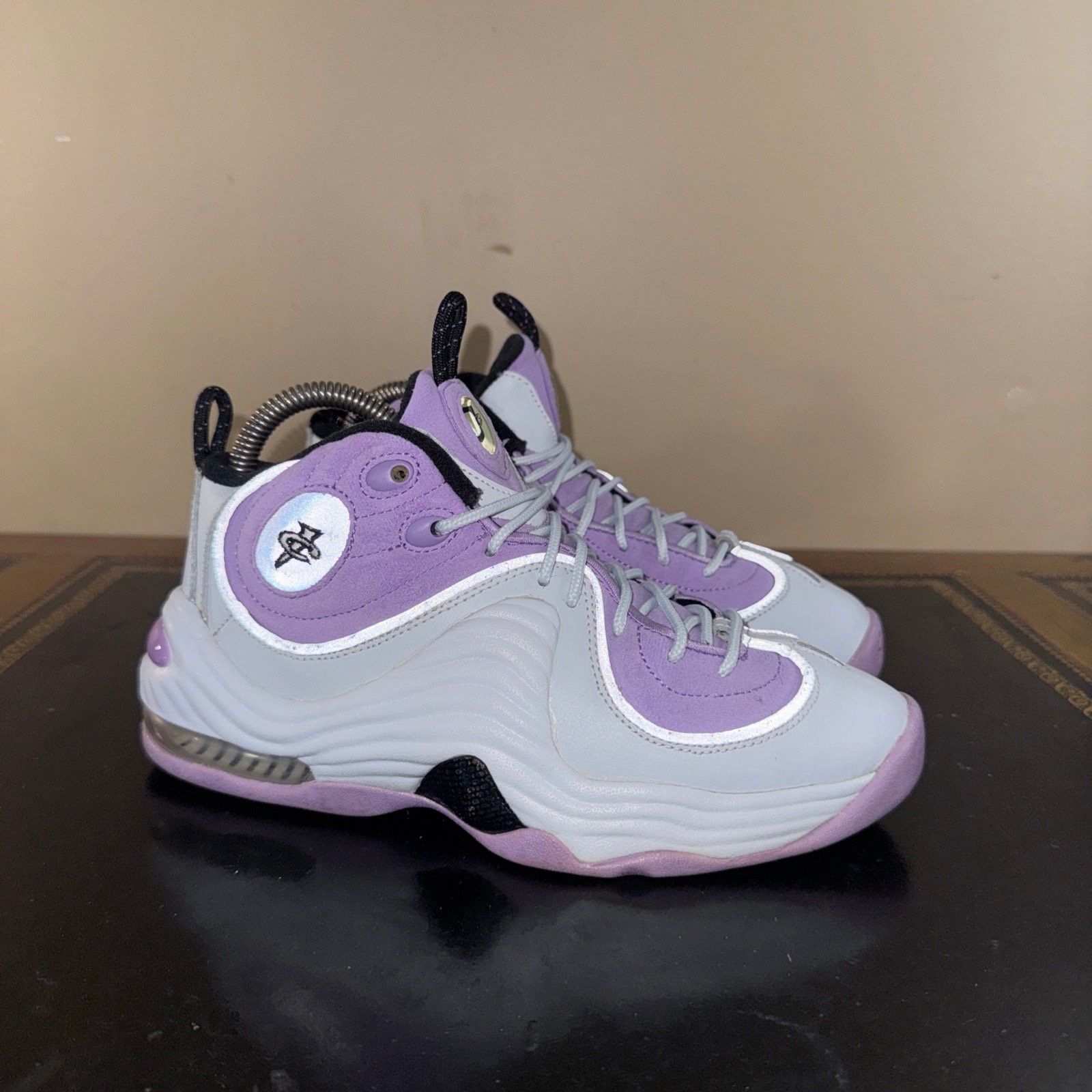 Nike Air Penny 2 Lilac Purple Grey 820249-009 Gradeschool Size 5Y