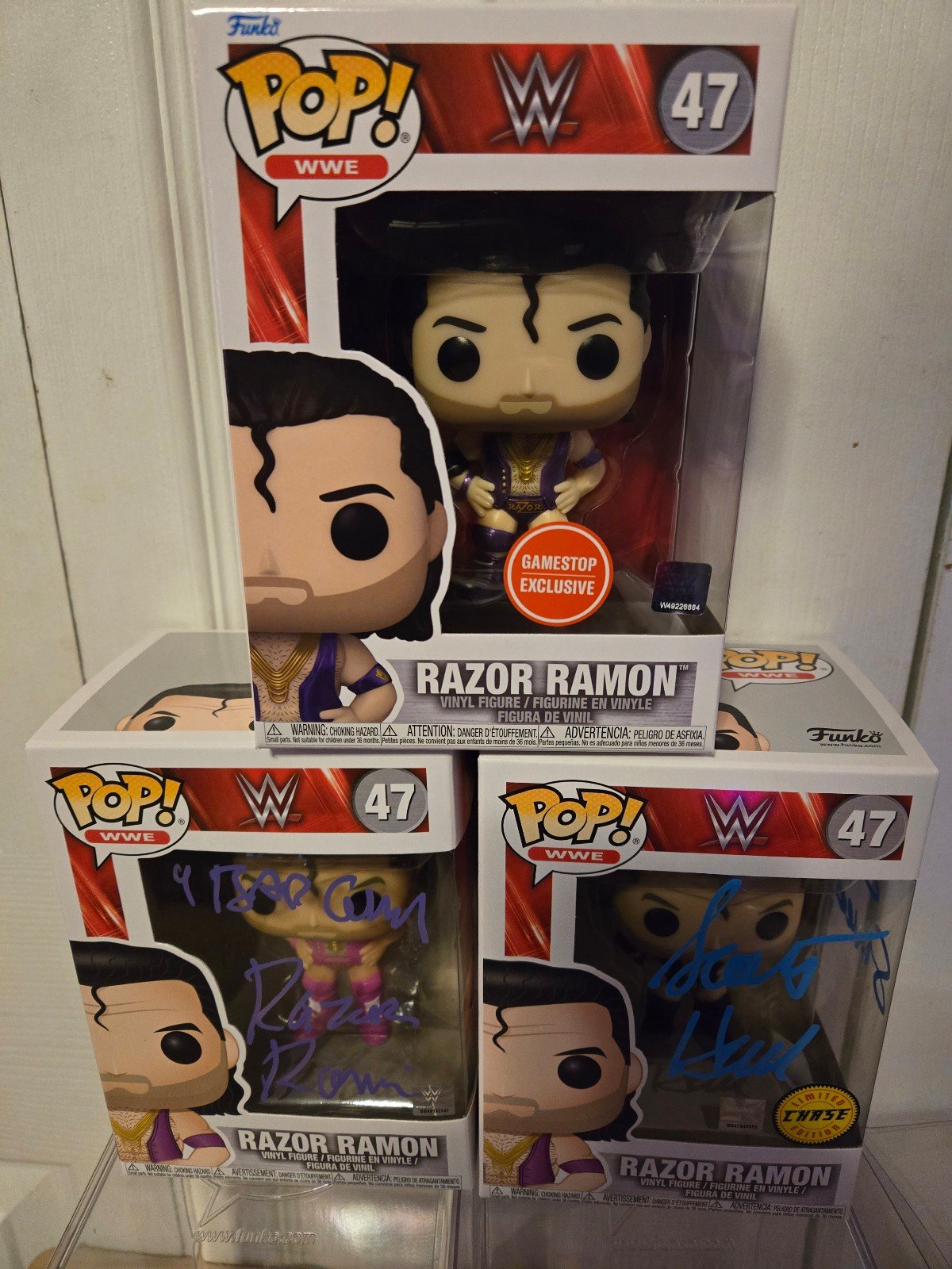 Razor Ramon Scott Hall Signed Funko Lot NWO Chase JSA COA Inscriptions