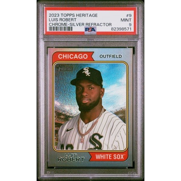 2023 Topps Heritage 52/374 Luis Robert Chrome Silver Refractor #9 PSA 9 Mint