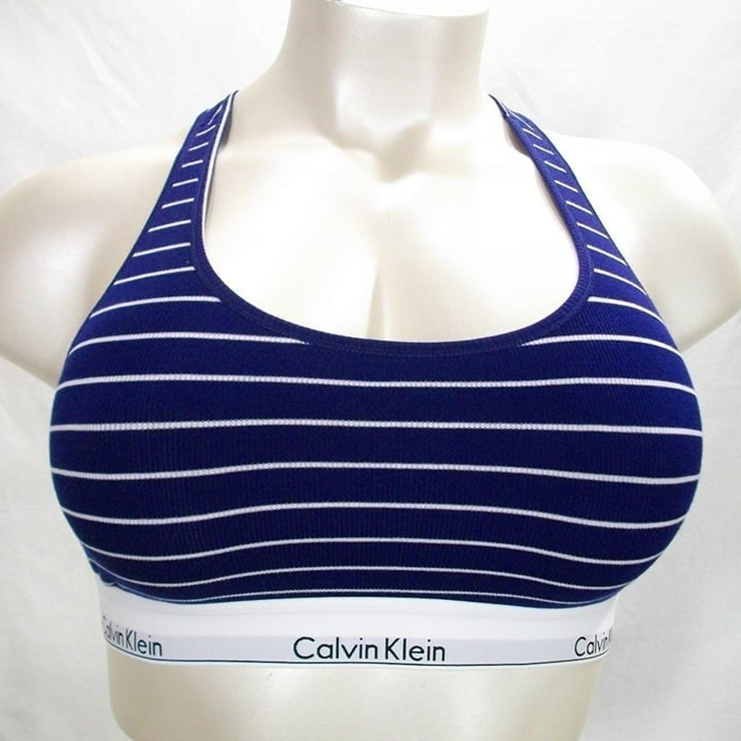 XS X-SMALL Calvin Klein Modern Cotton Ribbed Striped Bralette NWT