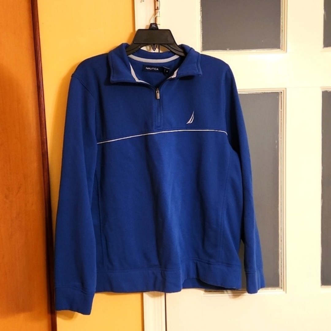Nautica Men's Dark Blue Quarter Zip Pullover Size M