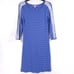 Lilly Pulitzer MARLOWE BECKON Blue BREEZE Striped Rib Knit Dress Crochet SMALL