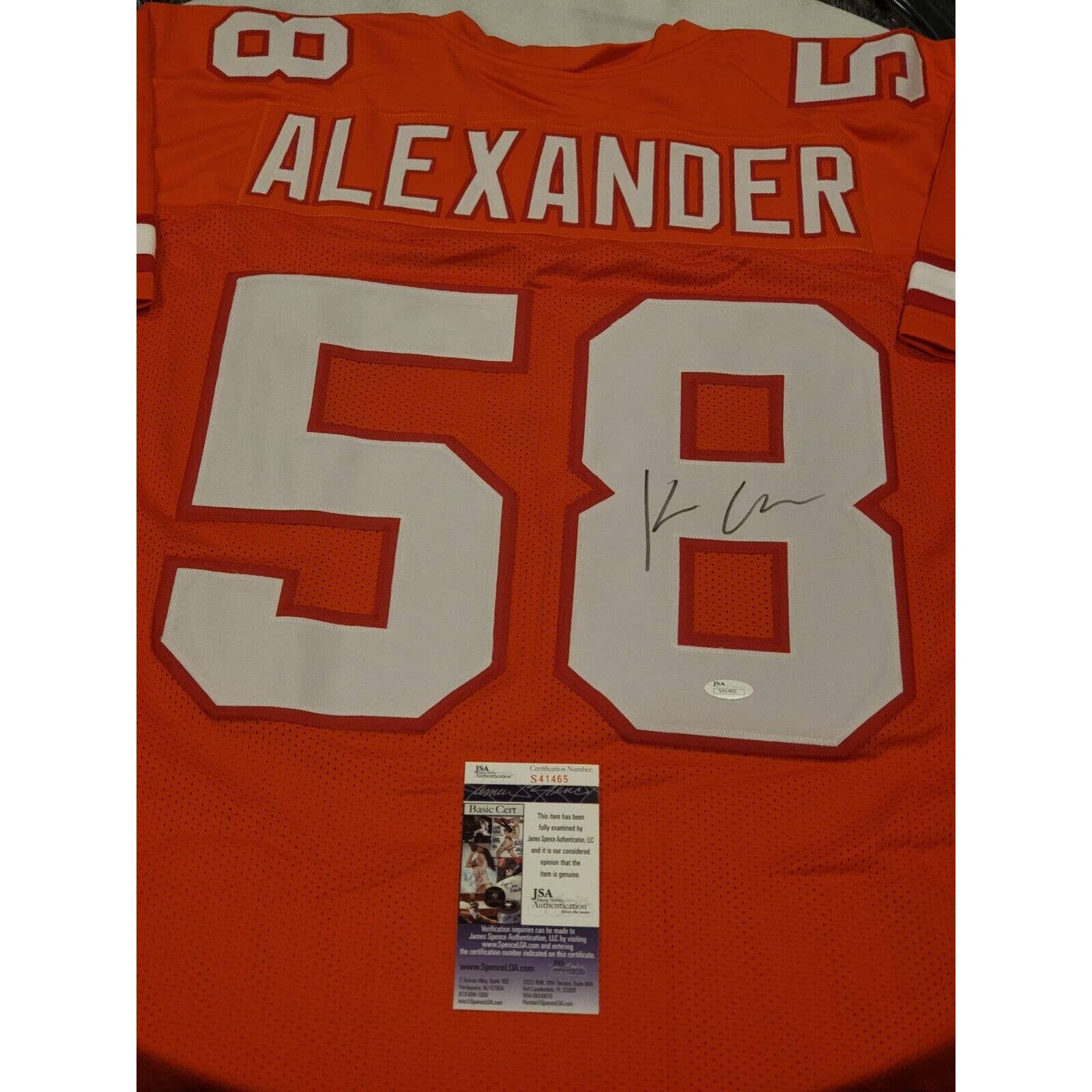 Kwon Alexander Autographed/Signed Jersey JSA COA Tampa Bay Buccaneers