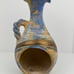 VTG Pottery Clay Candle Holder Case Brass Copper Flower Details Accents Handmade