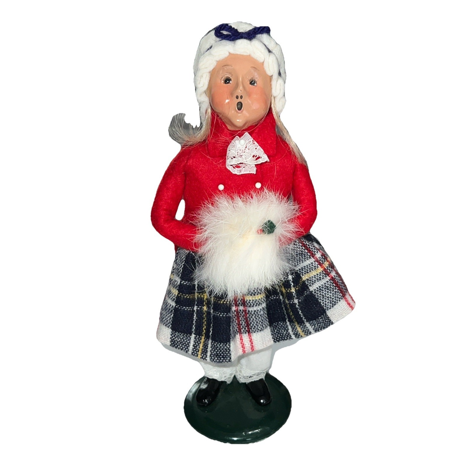 Vintage Byers Choice Carolers Victorian Woman Singing Figurine Christmas 1989