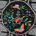 Beaded Embroidered Bird Butterfly Bag Black Shoulder Tote Bag