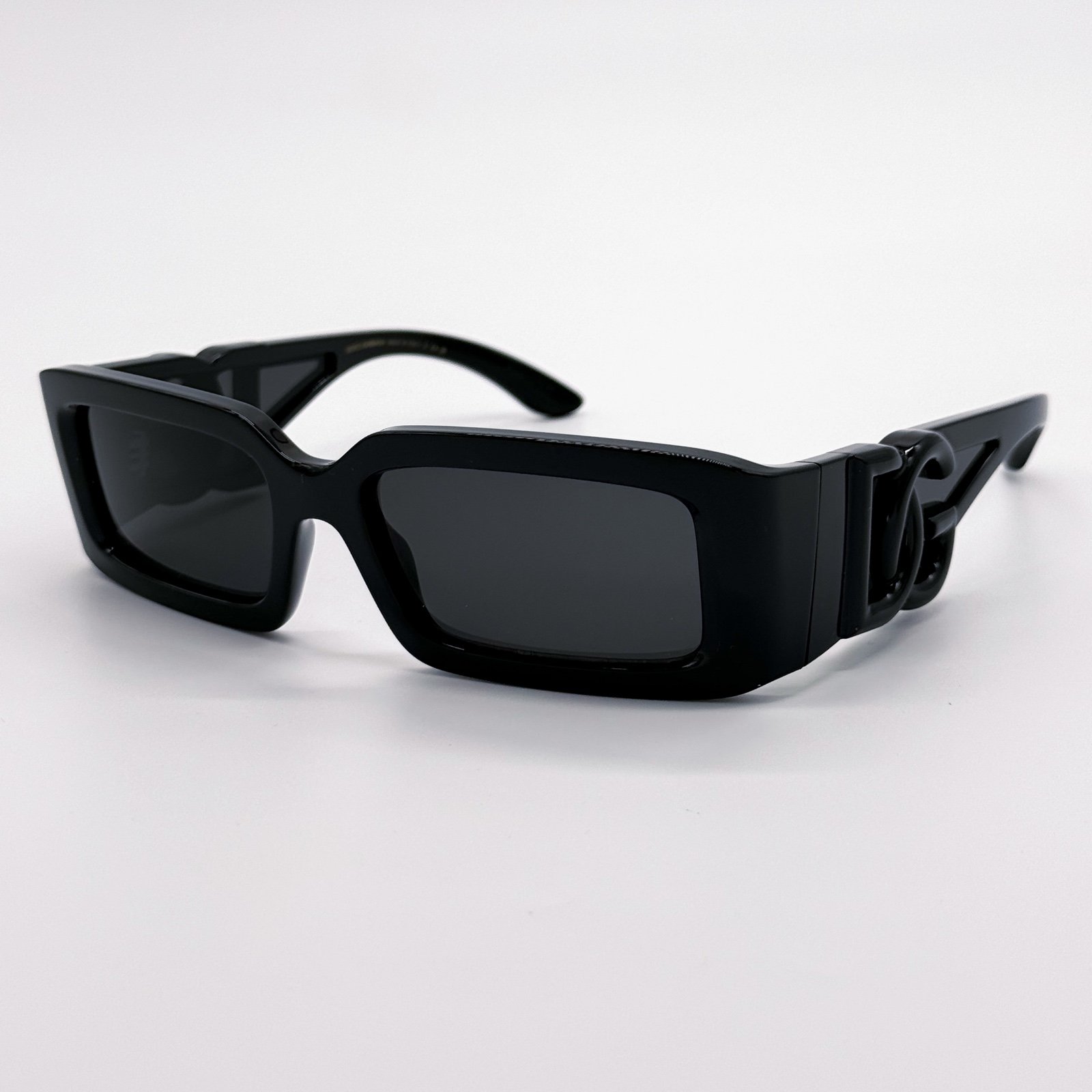 NEW DOLCE&GABBANA DG6197 50/87 SQUARE BLACK WOMEN SUNGLASSES