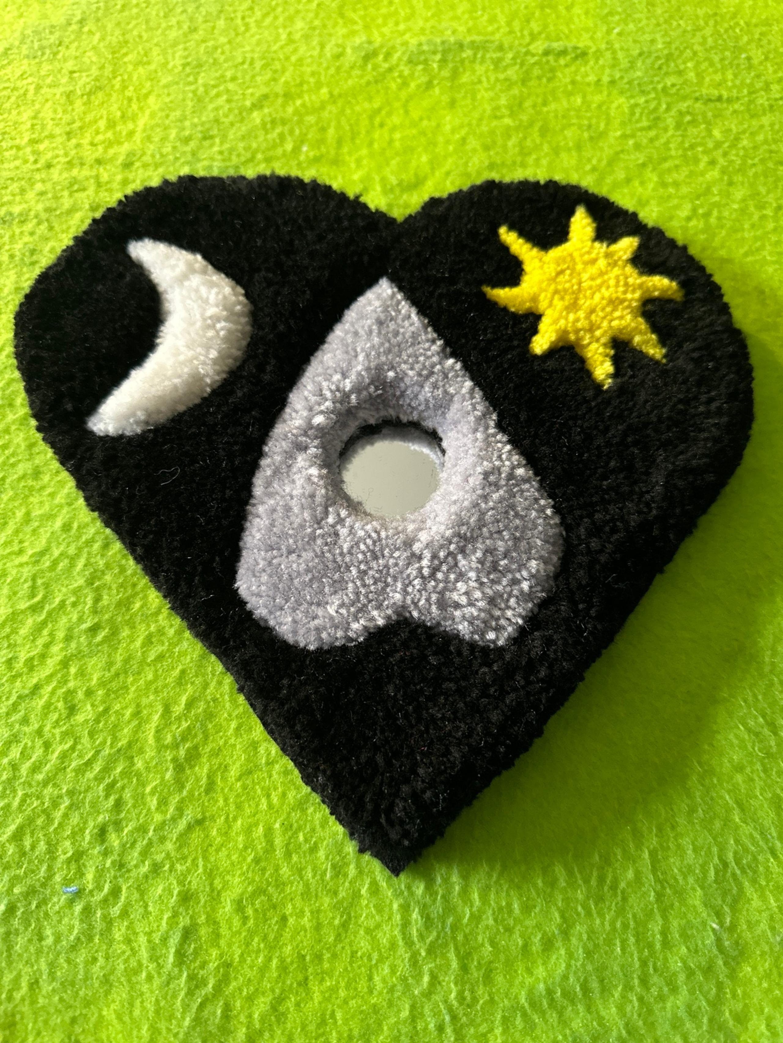 Mystifying Oracle Planchette Heart shaped Decorative Sign