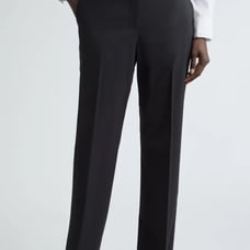 Lafayette 148 New York Black Irving Straight Leg Wool Pants Sz 2