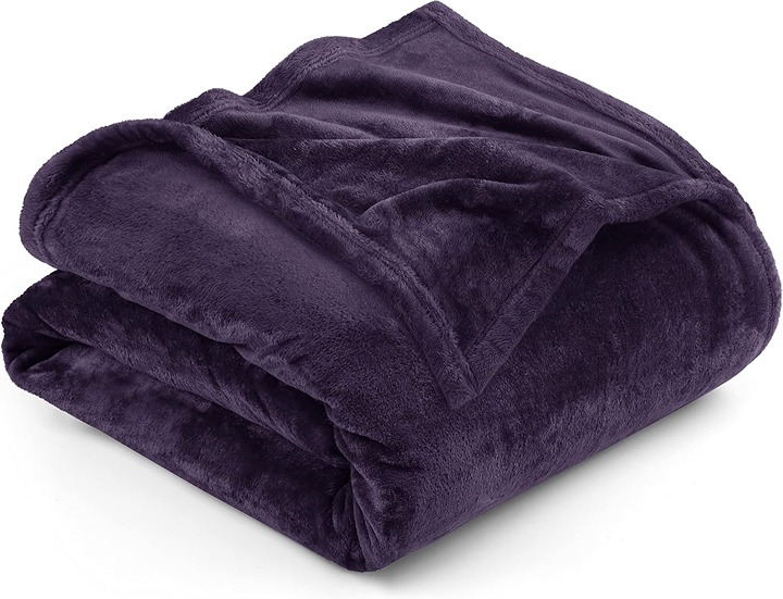 Bedding Fleece Blanket Queen Size Purple 300GSM