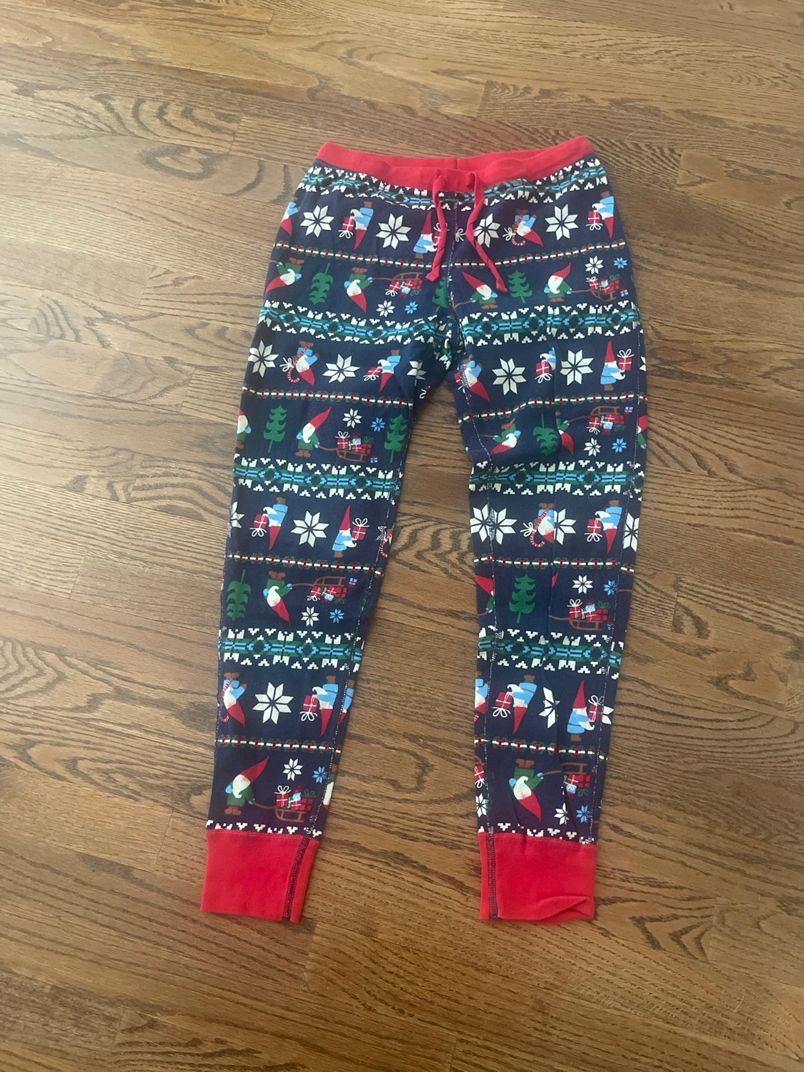 Hanna Andersson ladies Christmas gnome themed organic cotton pj pants sz small
