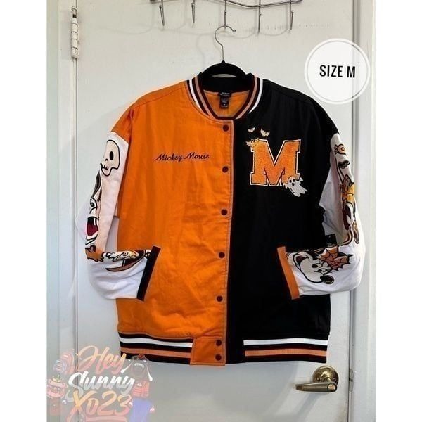 Disney Mickey Mouse and Friends Halloween Letterman Varsity Jacket - Size Medium