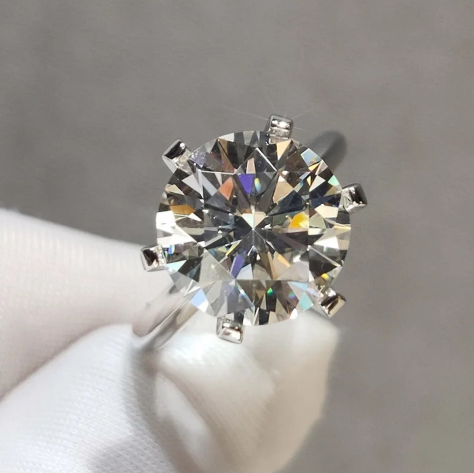 2CT Certified Diamond Excellent Cut Sparkling Wedding Ring Size 8