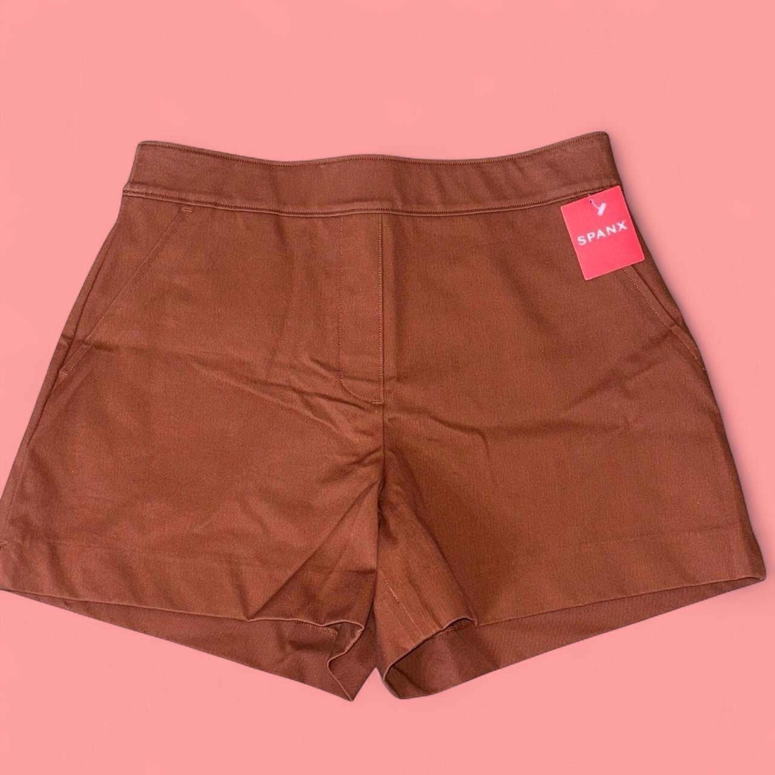 SPANX Women's Rusty Red Orange Pull On Shorts Size Small NWT