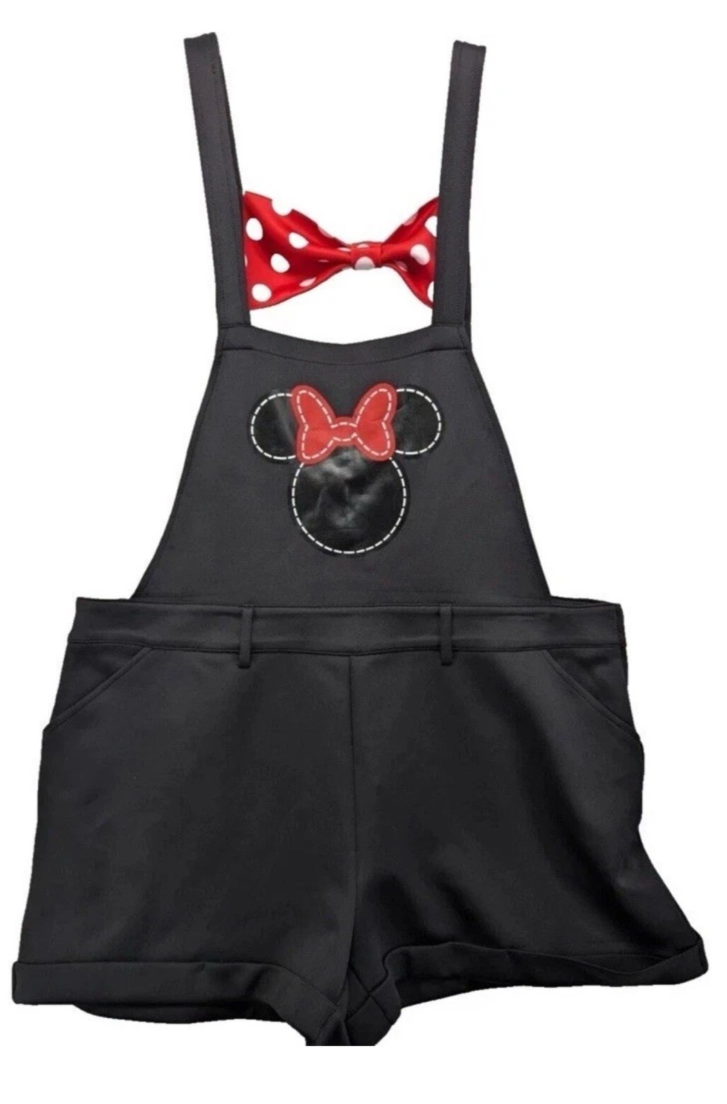 Disney Brand Minnie Mouse Red Bow Scuba Shortalls Plus Size 3 Adjustable Bibs