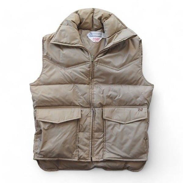 Ski Daddle Vintage 70s / 80s Duck Down Ski Vest Beige Unisex Small (S)