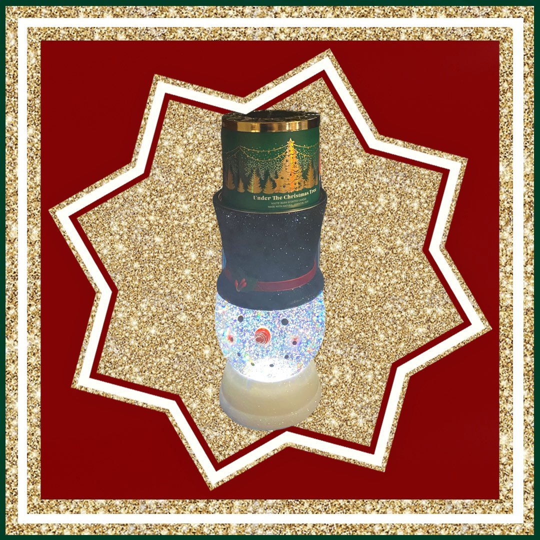 Bath and Body Works Snow Globe 3 Wick Candle Stand