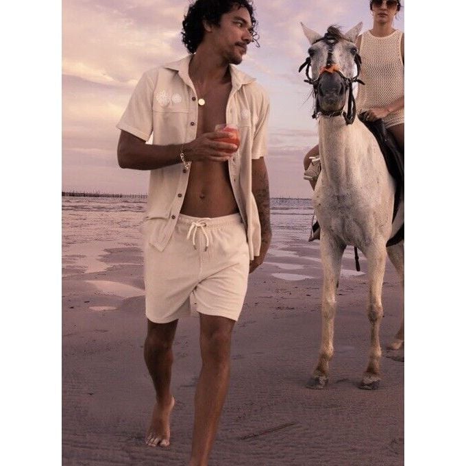 Dandy Del Mar Gaucho Terry Drawstring Shorts White/Ivory Size XXL New with Tags