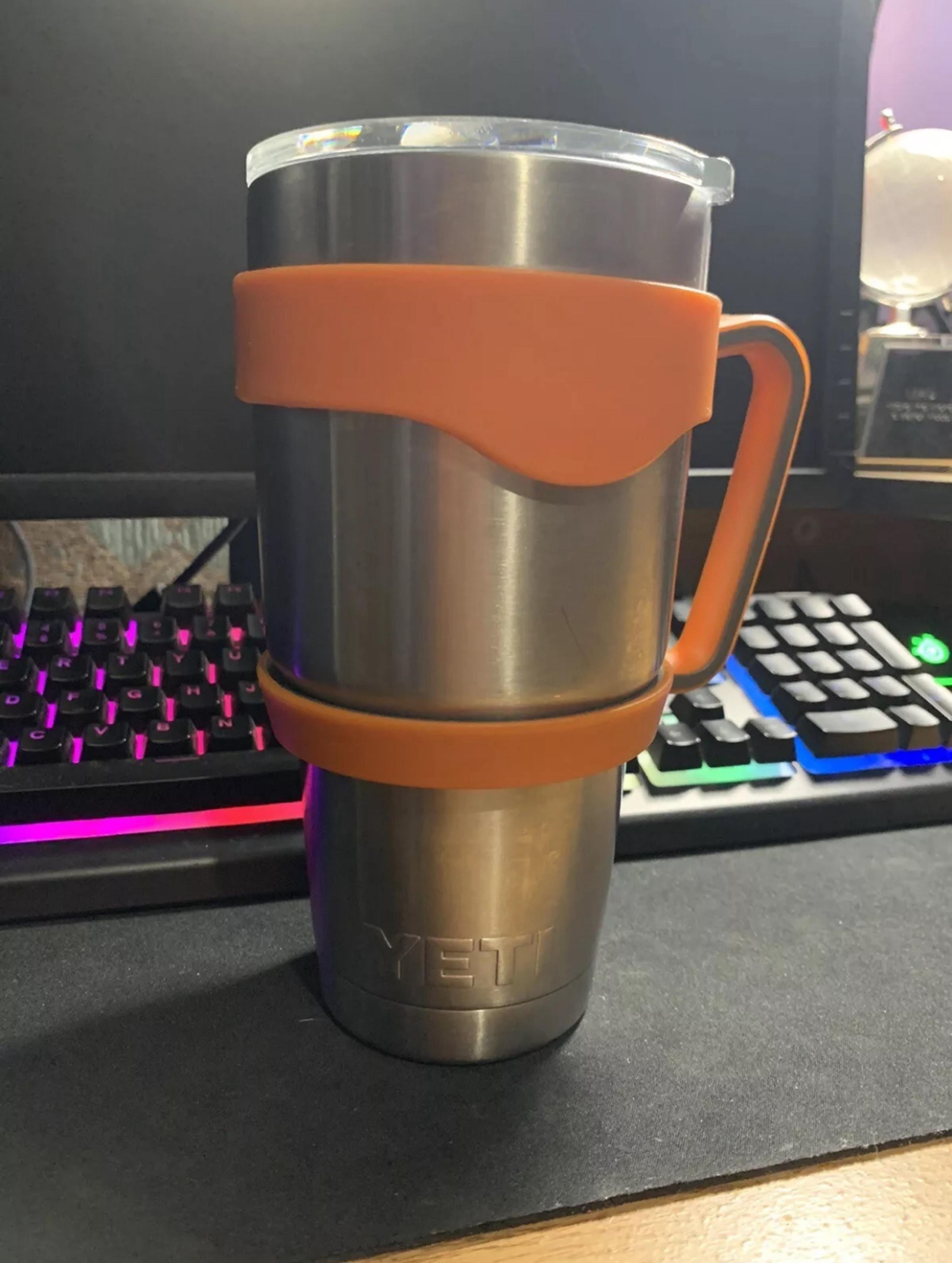 Yeti Rambler Tumbler With Magslider Lid, Stainless Steel - 30oz w/ Orange Handle