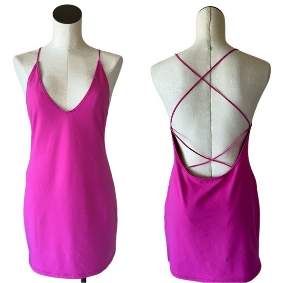 NWOT Free People X Intimately FP Made You Look Mini Slip Dress Large Pink