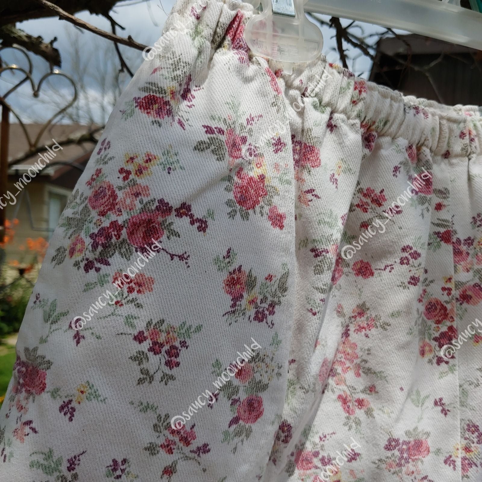 Vintage cottage core floral shorts 14/16 y2k 80s 90s flower pretty girly cargo