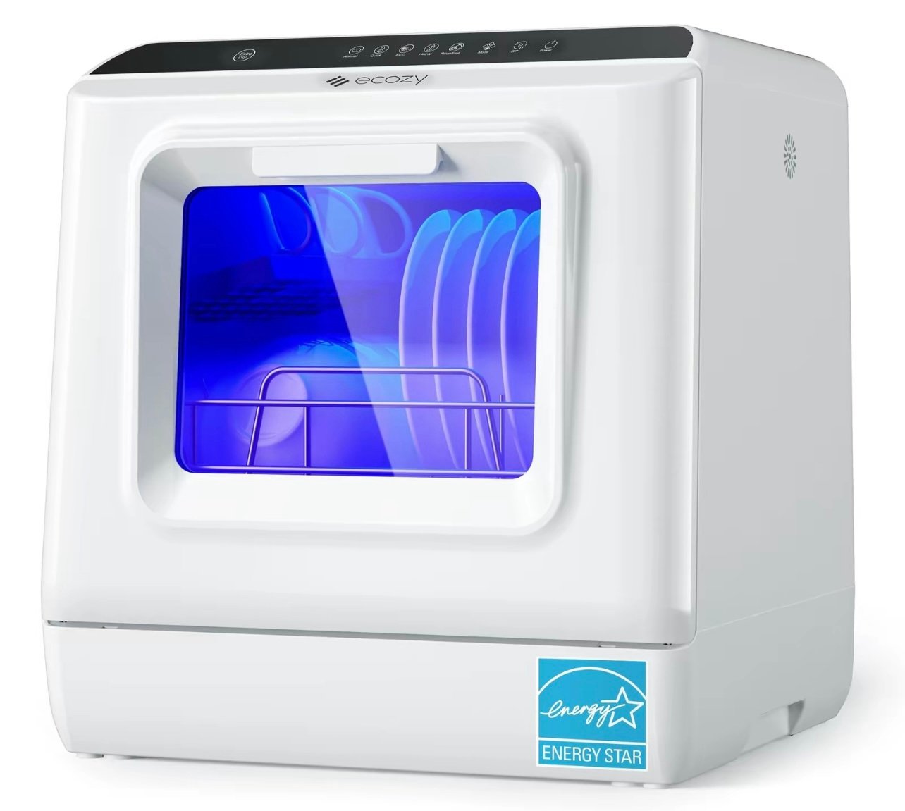 ecozy Portable Dishwasher Countertop,Mini Dishwasher with Built-in 5L Water Tank