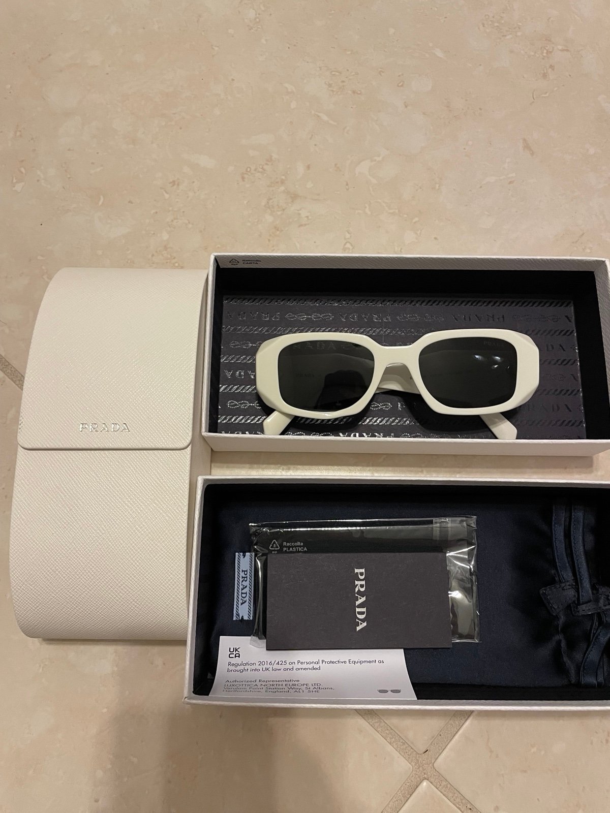 NEW Prada PR 17WS White Sunglasses
