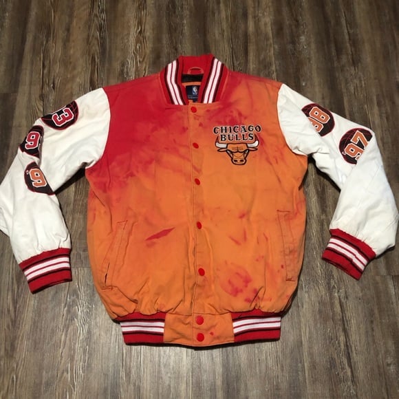 Vintage G-III Chicago Bulls Jacket Men's Medium 90s Champs Snap Button Bomber