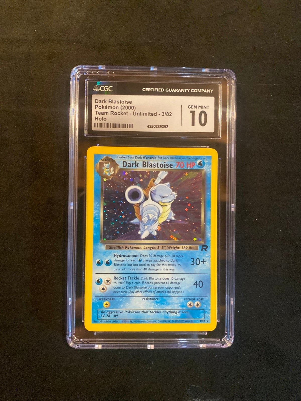 Pokemon Dark Blastoise #3/82 Holo Team Rocket Unlimited (2000) CGC 10 Graded