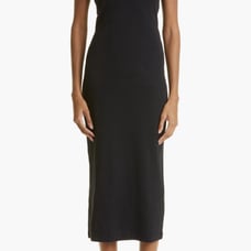 Marine Serre Embroidered Moon stretch organic cotton rib Maxi Dress
