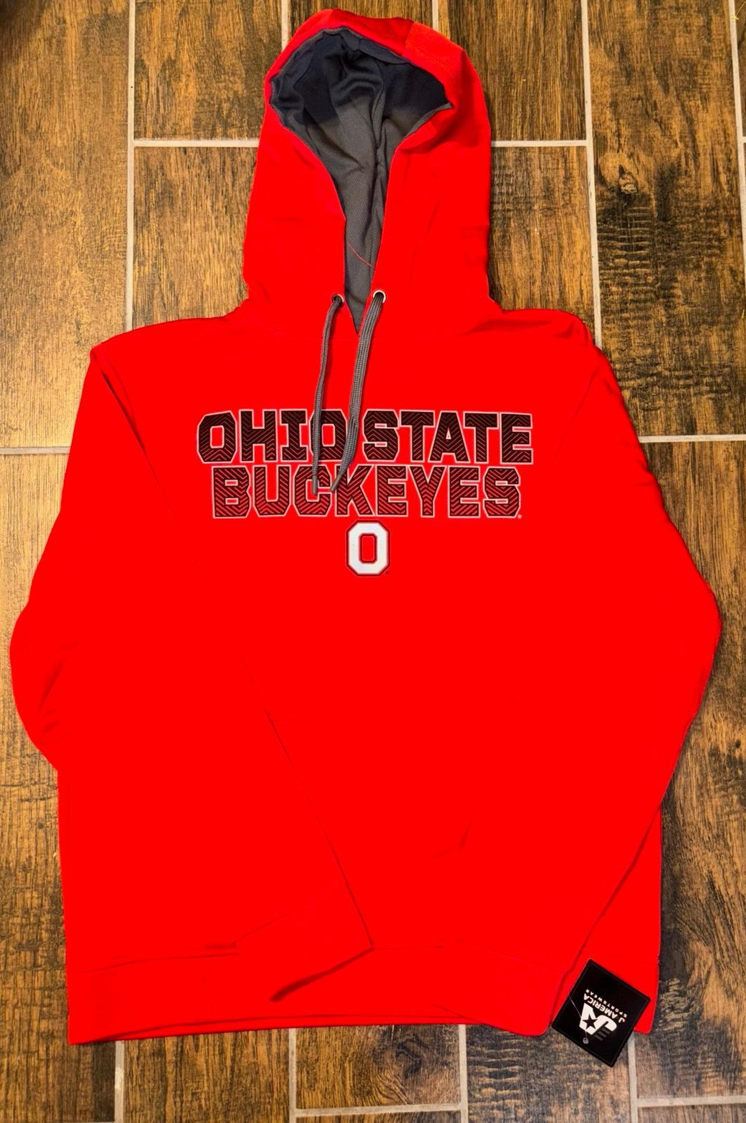 Ohio State Buckeyes Men's Large Hoodie  Red J. America Pullover Long Sleeve NEW