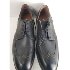Johnston & Murphy Mens Leather Wingtip Oxford Shoes Size 10 M Black Dress Shoes