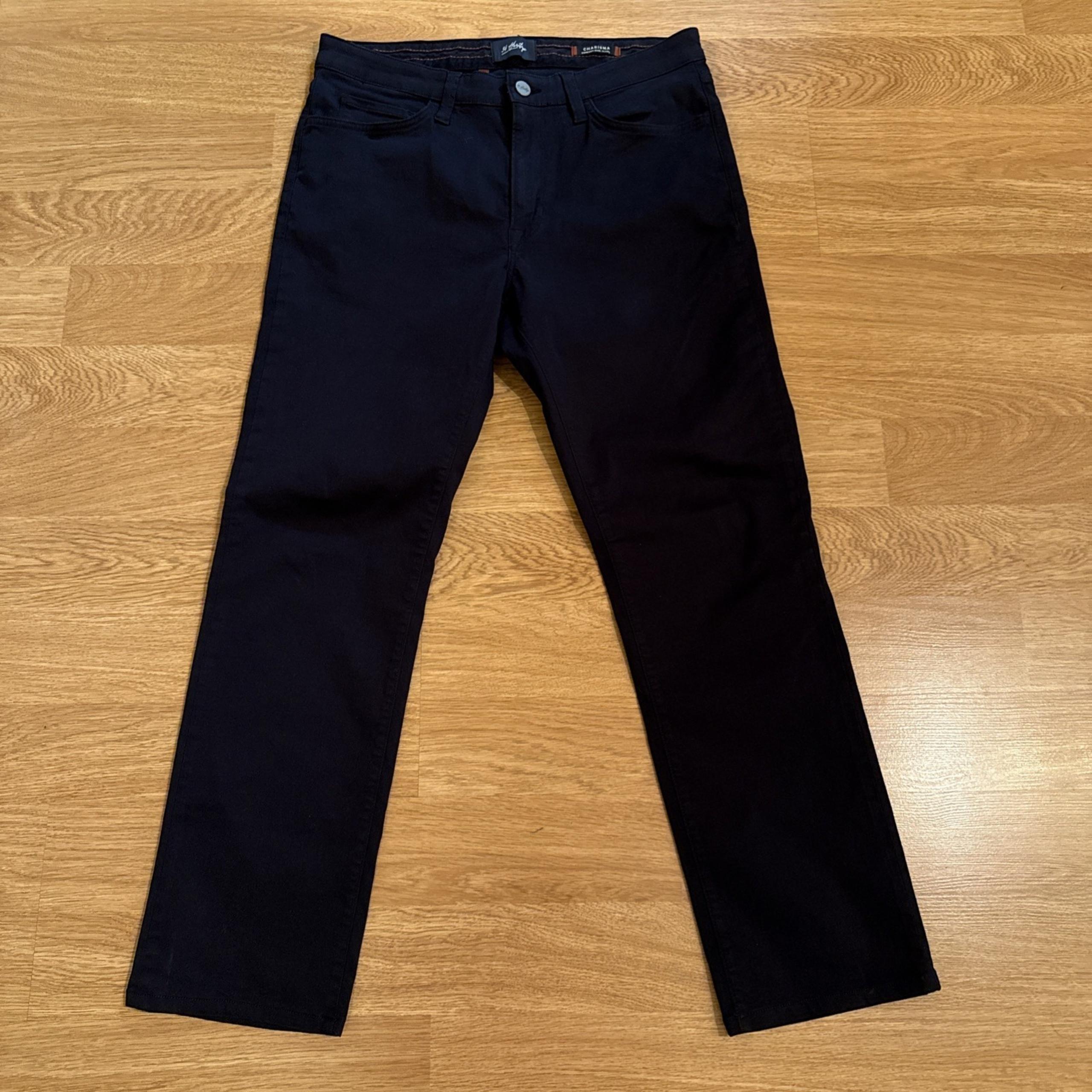 34 Heritage Pants Men's Black 35x34 (Act 34x30) Charisma Comfort-Rise Classic