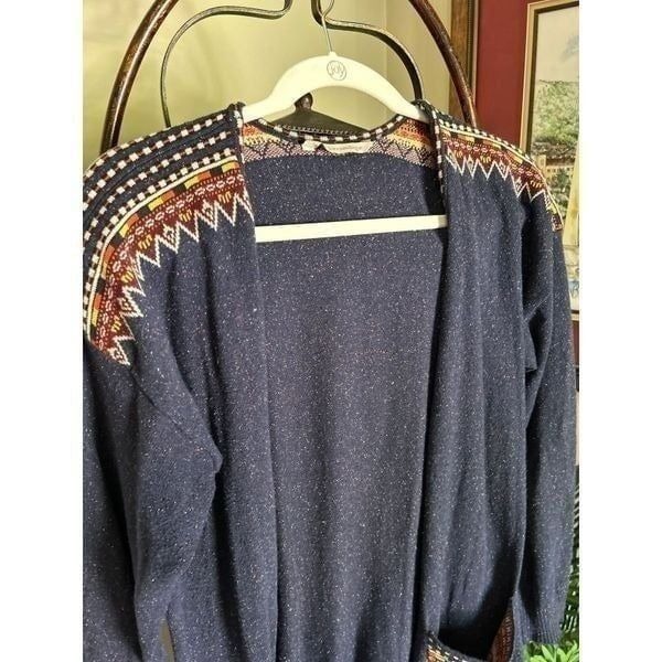 Soft Surroundings Blue Tweed SW Long Cardigan