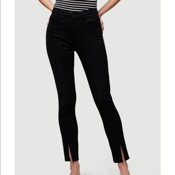 FRAME Denim Women's Split Seam Ali Highrise Skinny Jeans Black Herring Size 31