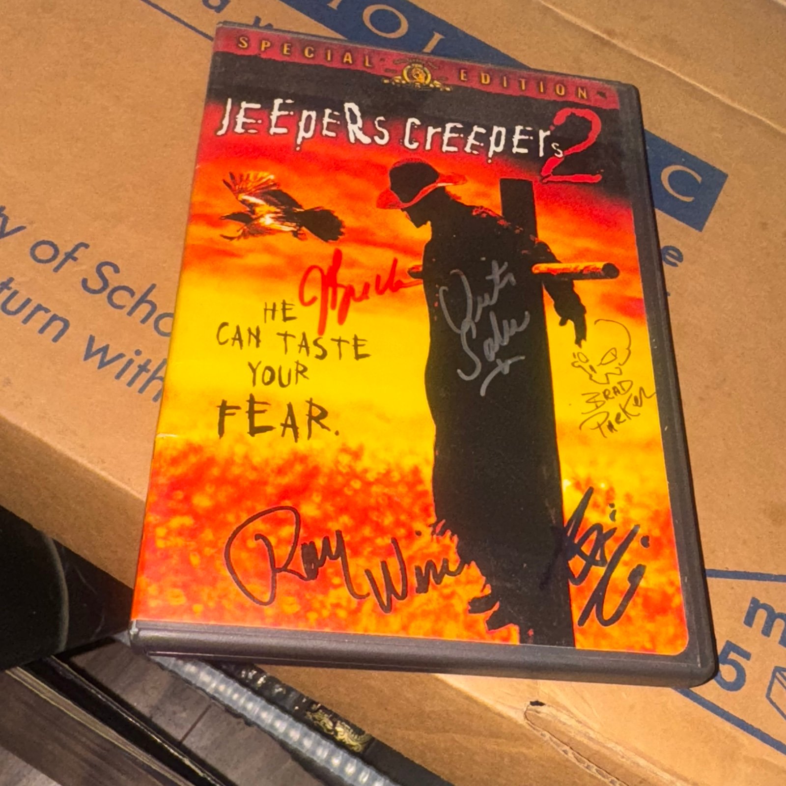 JEEPERS CREEPERS 2 DVD CAST SIGNED BY 5 RAY WISE JOHNATHAN BRECK CICTOR SALVA +2