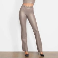 SKIMS Faux Leather Boot Cut Pants Cement Womens 3X