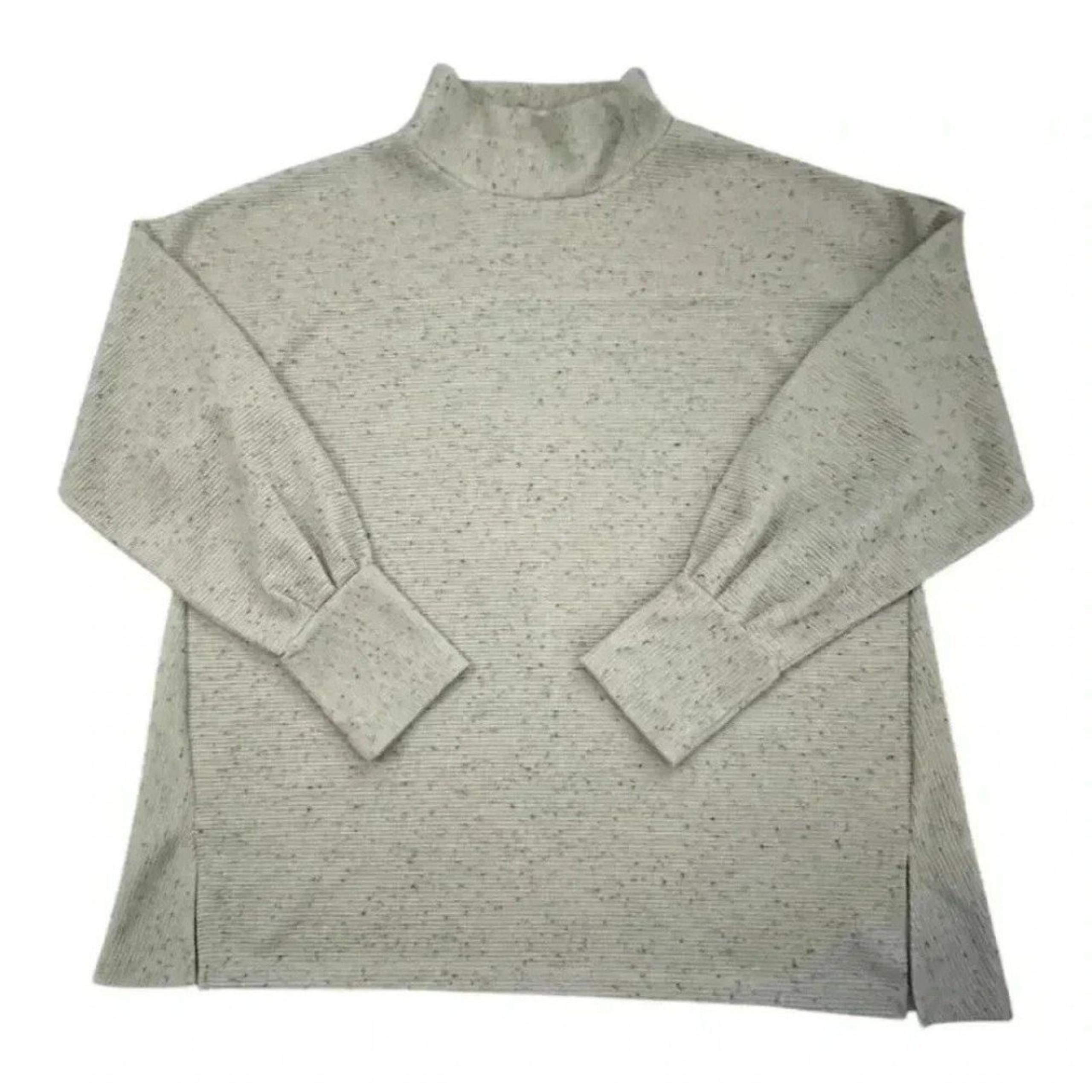 DG2 Diane Gilman Gray Speckled Turtleneck Sweater - Size M