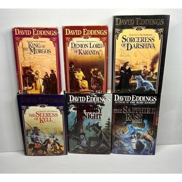David Eddings Book Lot of 6 Hardcover Elenium Malloreon (4) 1st Edition