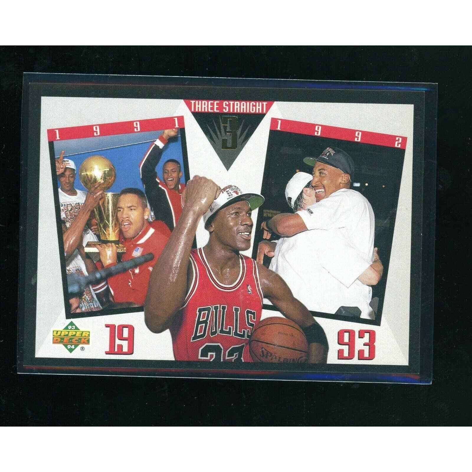 Rare Michael Jordan Upper Deck 1993 Three Peat Card # SP-4 Chicago Bulls