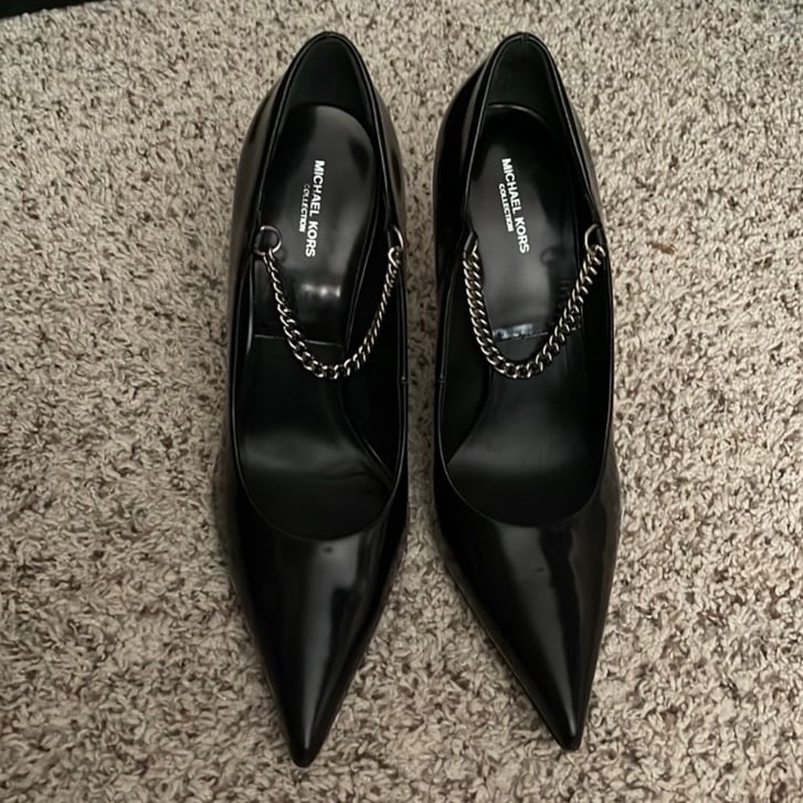 Michael Kors collection black patent pumps